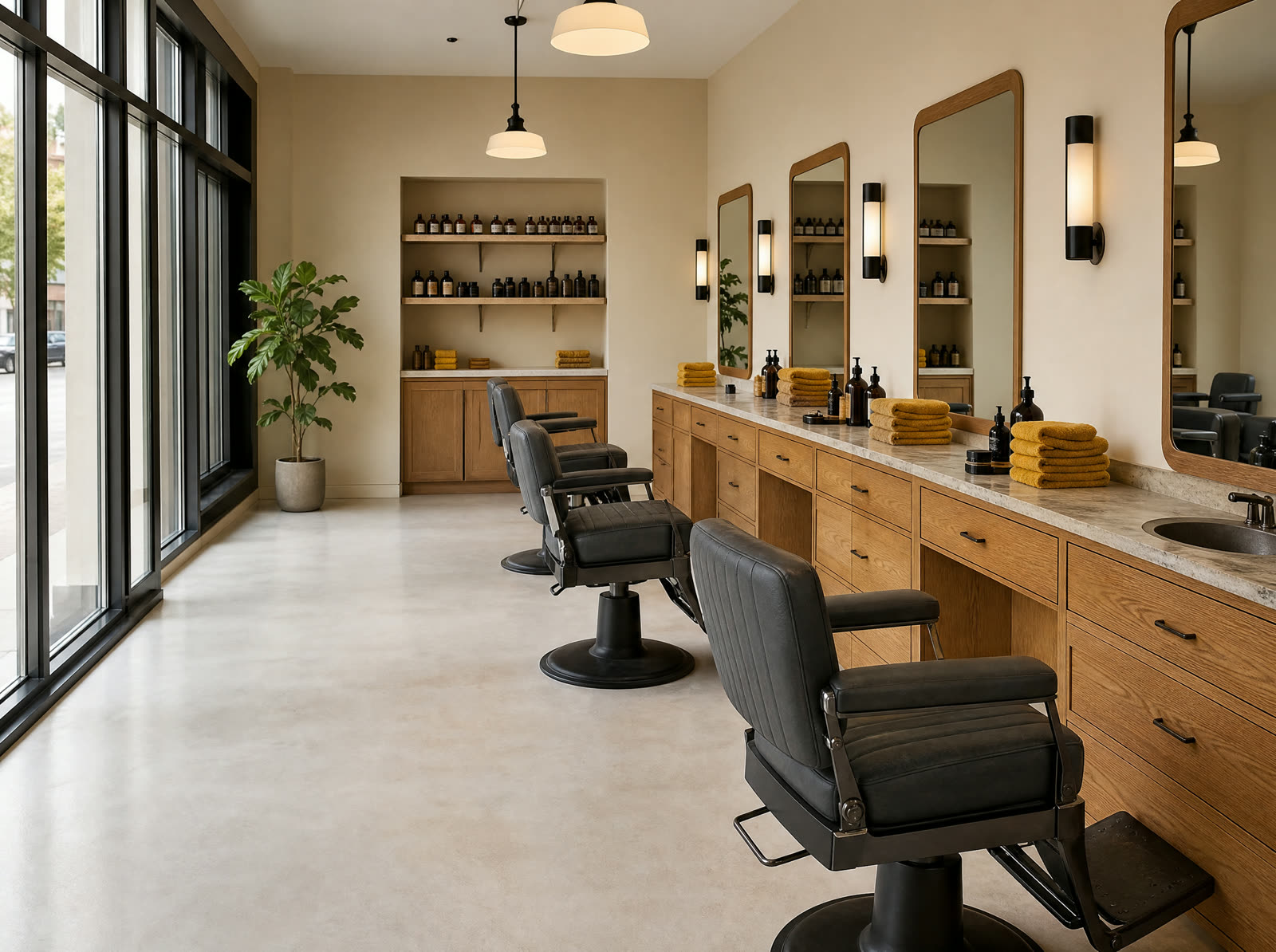 Innenraum des Karizma Barbershop, Hirschmatt Luzern